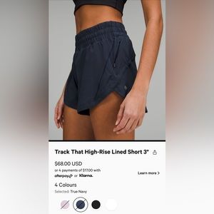 Lululemon Track That High Rise Shorts